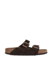 Birkenstock Arizona Soft Slide Sandal In Mocca/brown