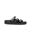 Birkenstock Triple Buckle Open Toe Flat Sole Sandals In Multi