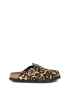 Birkenstock Boston Pony Fur Clogs Shoes In Animal Print