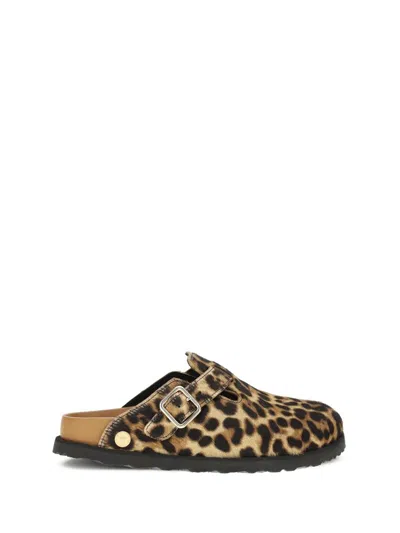 Birkenstock Pony-hair Buckled-detail Mules In Brown