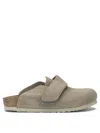 Birkenstock Soft Suede Mules With Velcro Strap In Multi