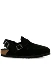 Birkenstock Tokio Leather And Fur Slippers In Multicolor