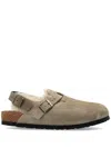 Birkenstock Closed-toe Suede Sandals With Adjustable Buckle In Multi