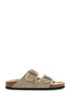 Birkenstock Narrow Fit Arizona Shearling Slides In Neutro