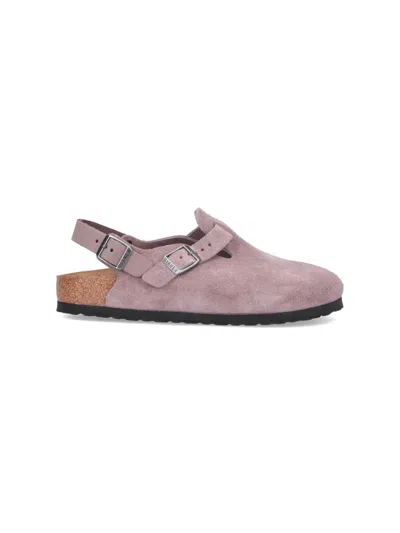 Birkenstock Tokyo Faded Purple Suede Sandal In Beige