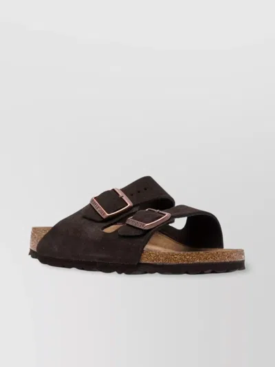 Birkenstock Sandals Suede Leather Cork Sole In Brown