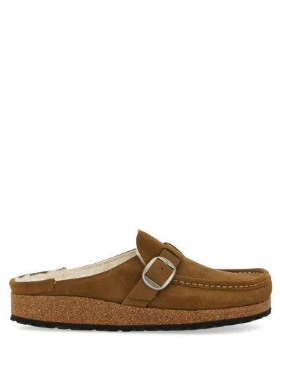 Birkenstock Shearling Buckled Sandals For Women In Multi