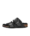 Birkenstock Arizona Big Buckle Narrow Leather Sandal In Black