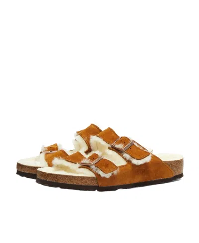 Birkenstock Shearling-lined Sandals In Brown