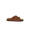 Birkenstock Shearling Sandals In Brown
