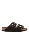 Birkenstock Arizona Shearling Sandals In Brown