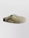 Birkenstock Shearling Slippers Adjustable Buckle In White