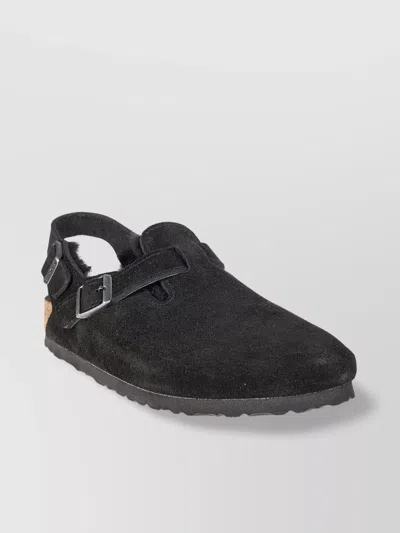 Birkenstock Sherling Suede Leather Sandals With Cork Sole