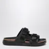 Birkenstock Shinjuku Black Leather And Textile Slipper
