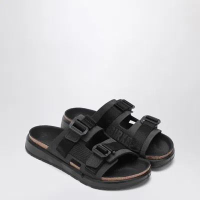 BIRKENSTOCK BIRKENSTOCK  SHINJUKU BLACK LEATHER AND TEXTILE SLIPPER