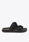 Birkenstock Shinjuku Black Leather And Textile Slipper