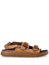 Birkenstock Shinjuku Natural Leather Sandals In Brown