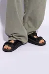 Birkenstock Black Shinjuku Sandal In Natural Leather And Tissue In Black