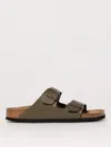 Birkenstock Arizona Birko-flor Nubuck Mocha Slipper - Size S In Grey