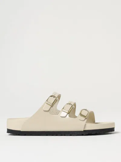 Birkenstock Womens Florida Faux-leather Sandals Ecru Exq High Shine Eur 41 / 8 Uk In Neutral