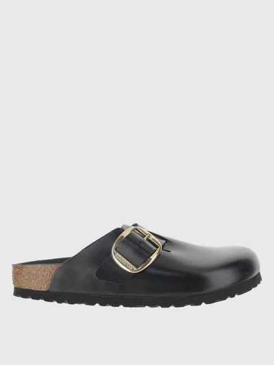 Birkenstock Boston Buckle Flat Mules In Black