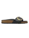 Birkenstock Madrid Big Buckle Flat Sandal In Black