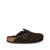 Birkenstock Boston Shearling Mocca Slipper In Brown