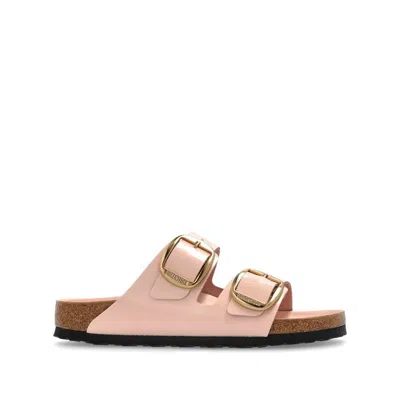Birkenstock Arizona Big Buckle Patent Sandals In Pink
