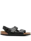 Birkenstock Side Buckle-fastening Slingback Sandals In Schwarz