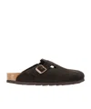 Birkenstock Brown Regular Boston Soft Footbed Slip-on Loafers In Black