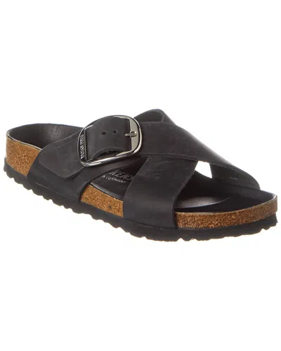 Birkenstock Siena Big Buckle Narrow Fit Leather Sandal In Black