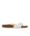 Birkenstock Madrid Birko-flor Patent White Mules In White