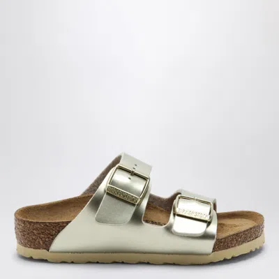 Birkenstock Kids' Slide Arizona Birko-flor Metallic Gold