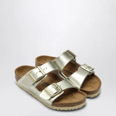 Birkenstock Slide Arizona Birko-flor Metallic Gold