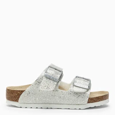 Birkenstock Kids' Slide Arizona Cosmic Sparkle White