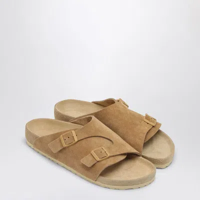 Birkenstock Slide Zürich Exquisite Cream Coloured In Suede