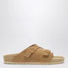 Birkenstock Man Sandals Sand Size 9 Leather In Multi