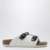 Birkenstock Slide Zürich Tech Antique White In Suede In White