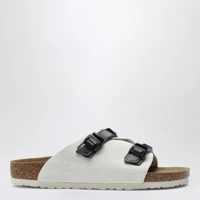 Birkenstock Slide Zürich Tech Antique White In Suede