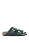 Birkenstock Big Buckle Leather Slides With Cork Sole