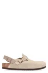 Birkenstock Slides Tokyo In Suede In Gray