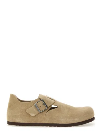 Birkenstock Slip-on Suede Leather Sabot With Adjustable Buckle In Multi
