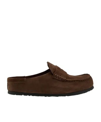 Birkenstock Naples Wrapped In Pelle Scamosciata In Brown