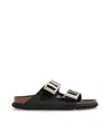 Birkenstock Arizona Droplet Buckle High Shine Black Slides In Black