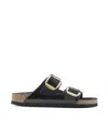 Birkenstock Arizona Big Buckle Nubuck Sandals In Black