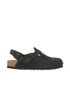 Birkenstock Tokio Sherling Suede Leather Shoes In Black