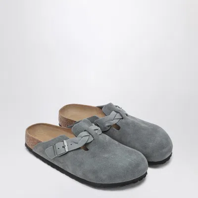 BIRKENSTOCK SLIPPER BOSTON BRAIDED COLOUR BASALT GRAY