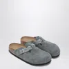 Birkenstock Boston Mules In Gray