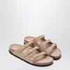 Birkenstock Beige Leather Florida Slippers