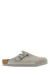 Birkenstock Grey Suede Boston Slippers